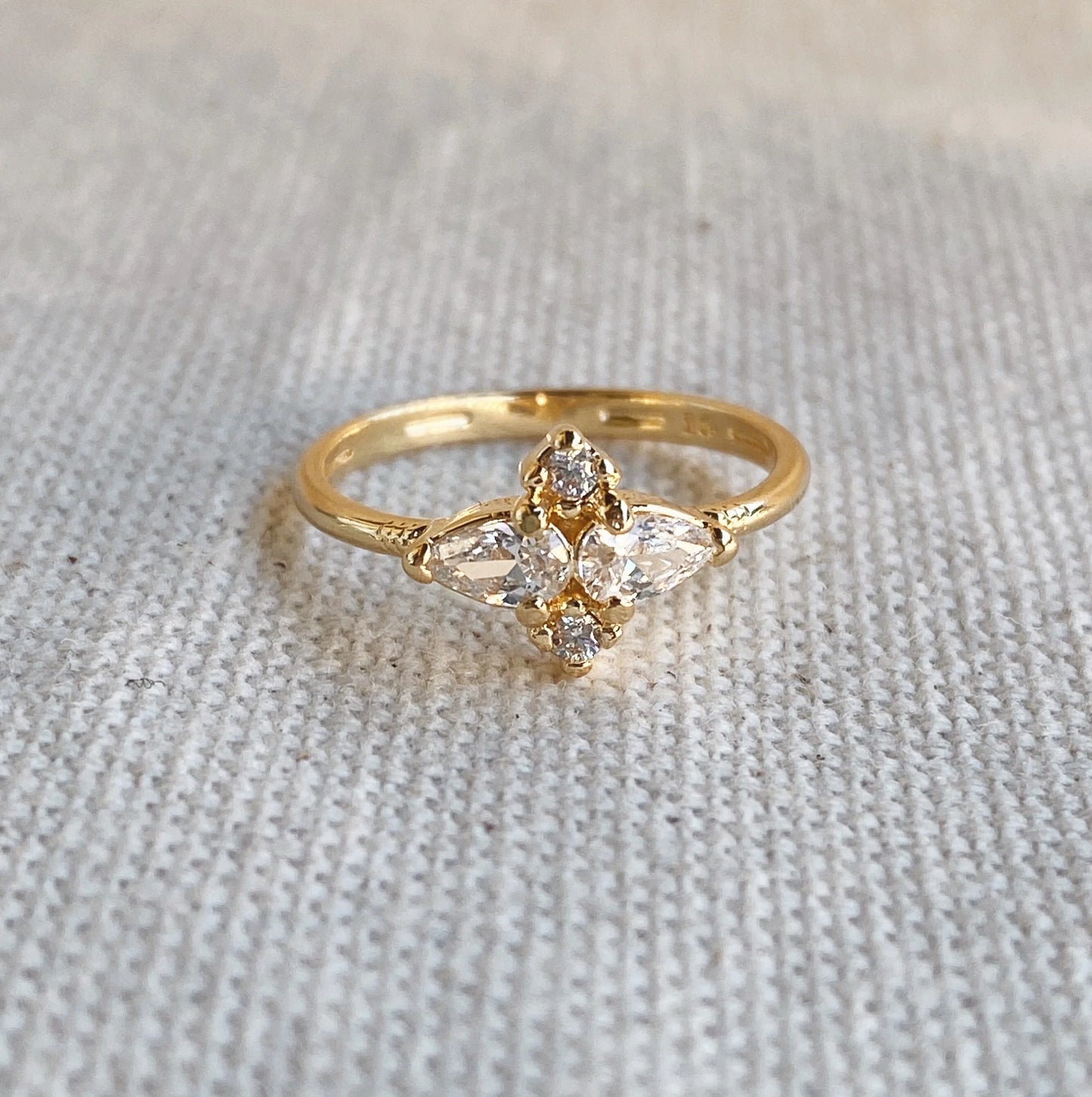 SHANNON GOLD FILLED VINTAGE FLOWER RING