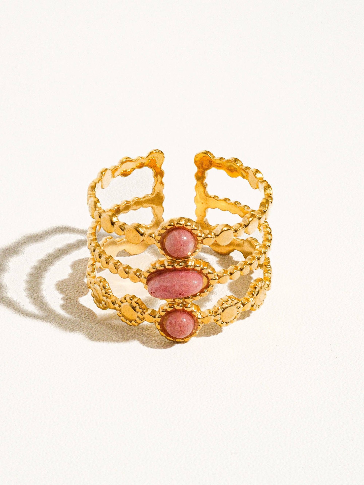 POSH 18K GOLD LAYERED STONE RING