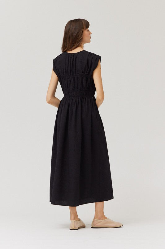 OBSIDIAN SEERSUCKER DRESS