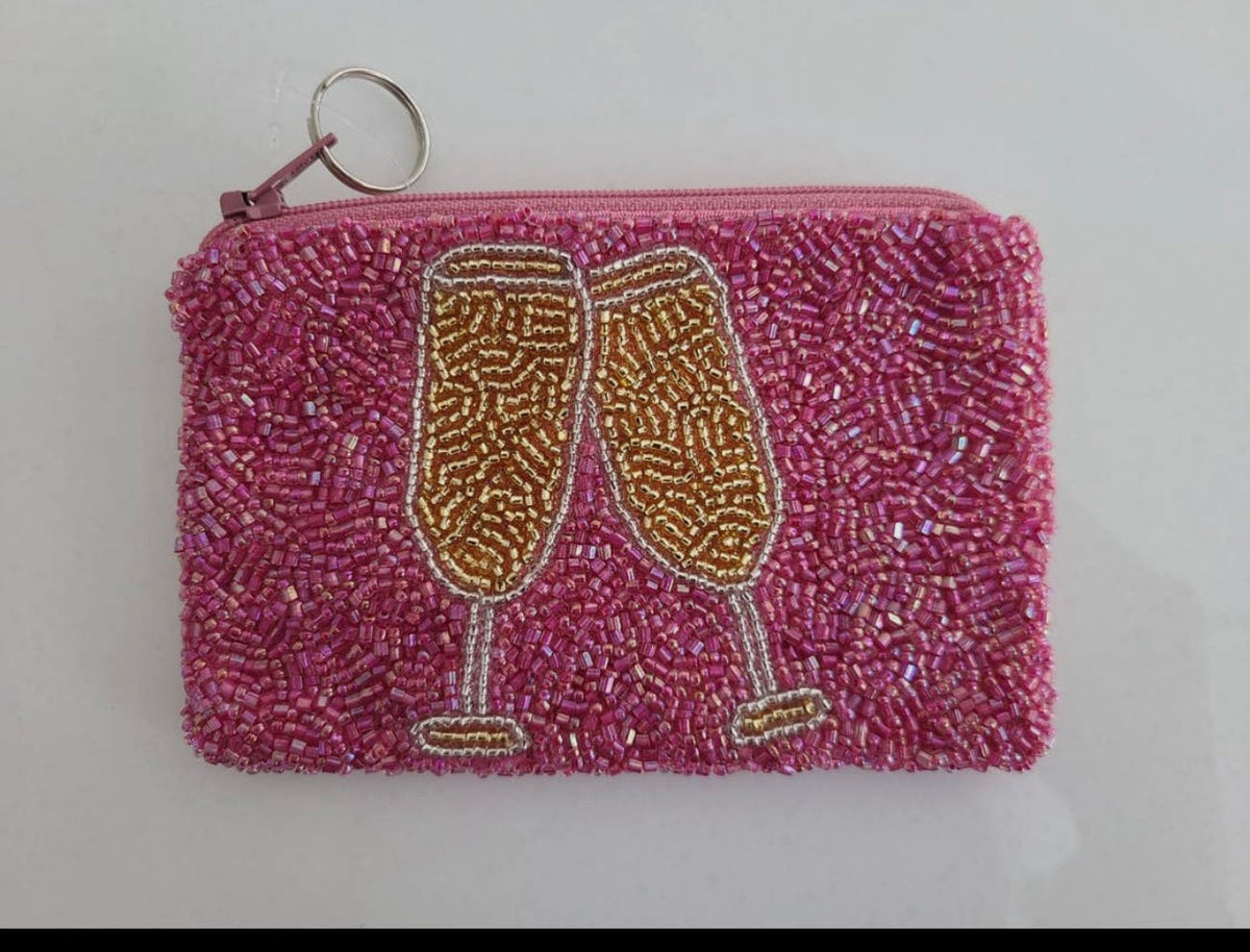 CHAMPAGNE FLUTES COIN PURSE