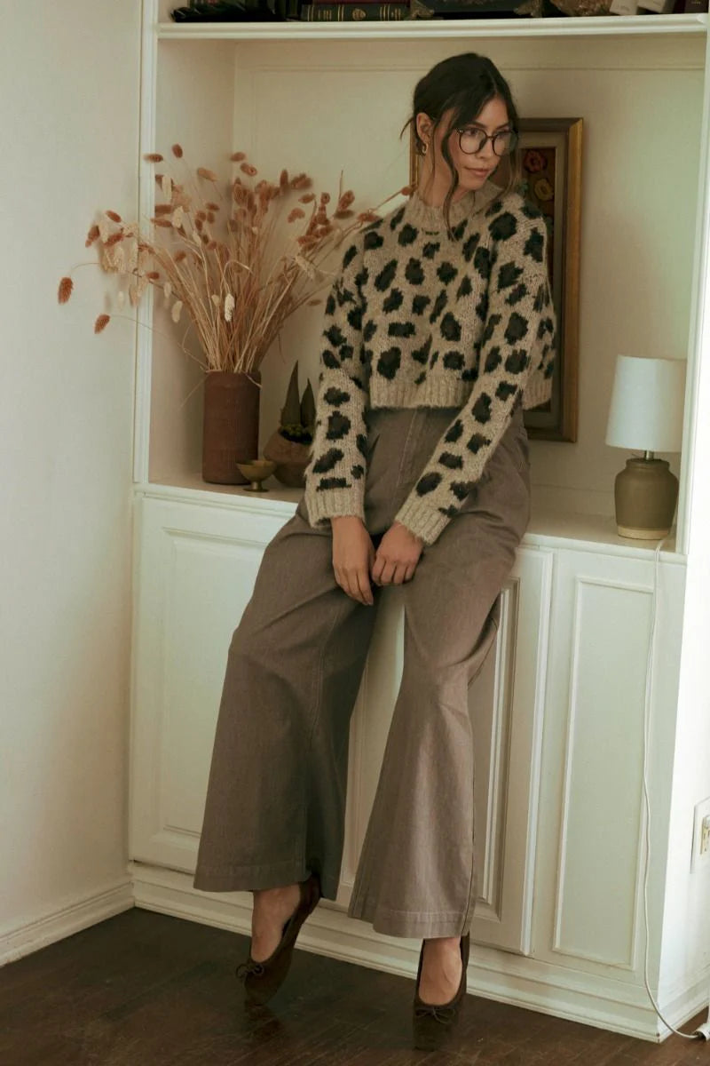 ALEX LEOPARD PULLOVER SWEATER