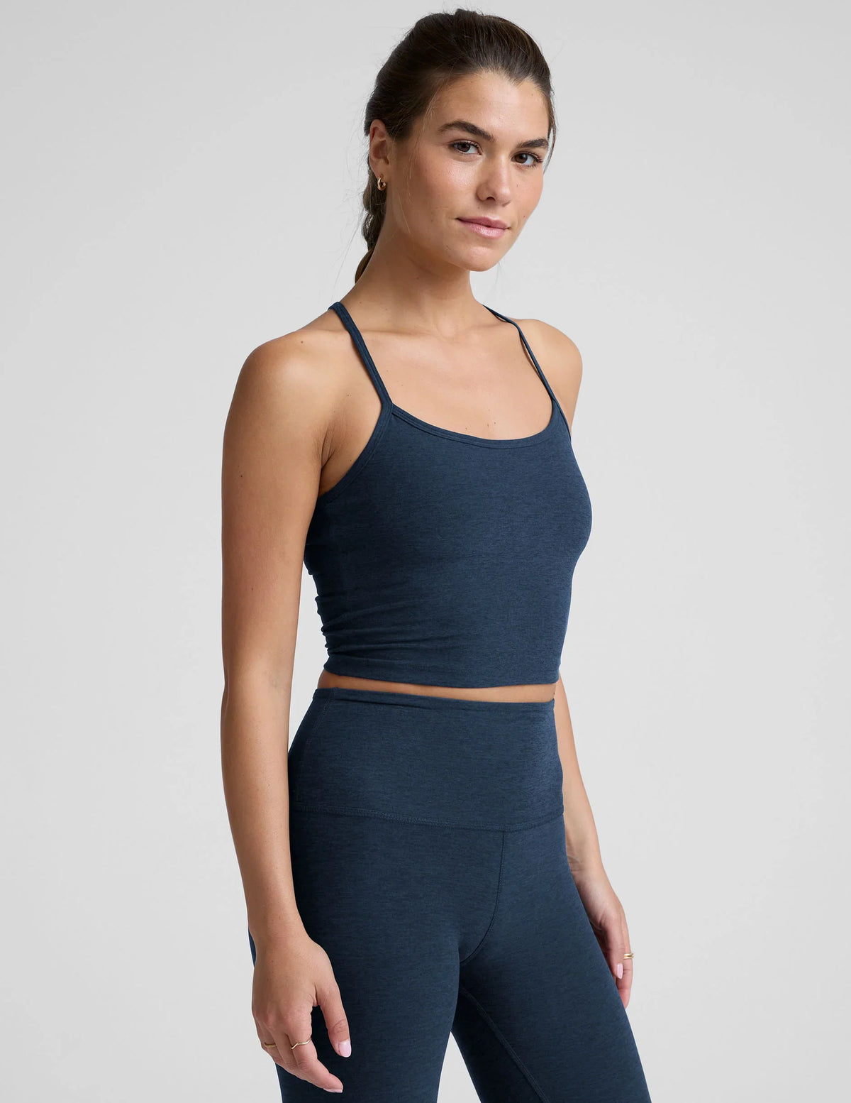 SPACEDYE SLIM RACERBACK CROPPED TANK