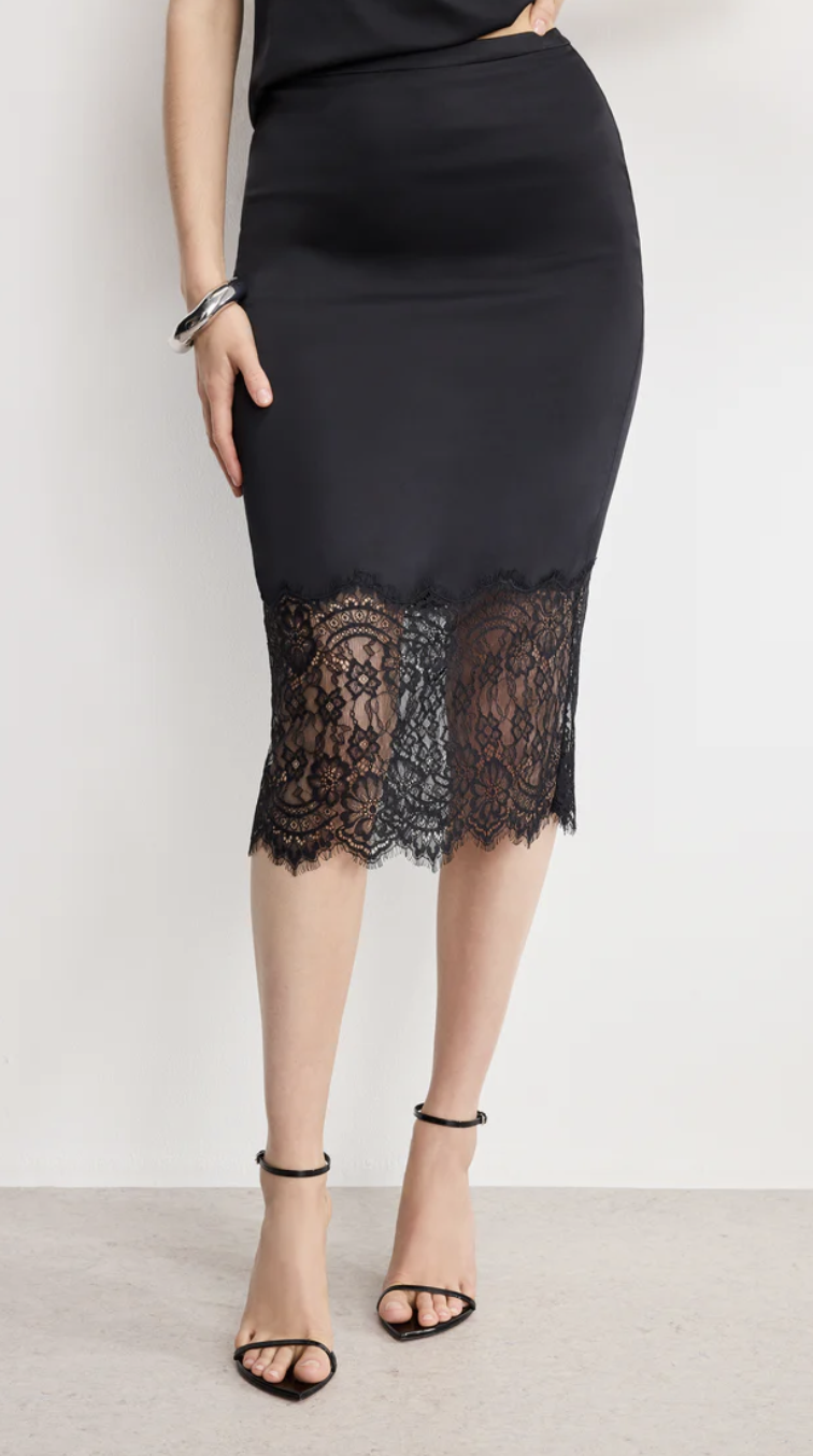 SATIN LACE SKIRT