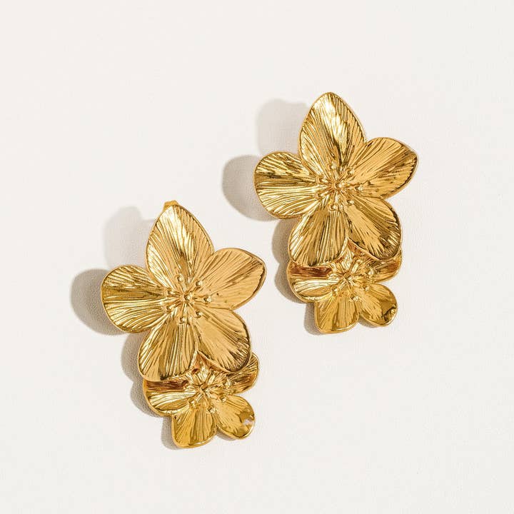 RUMI FLORAL 18K GOLD EARRINGS