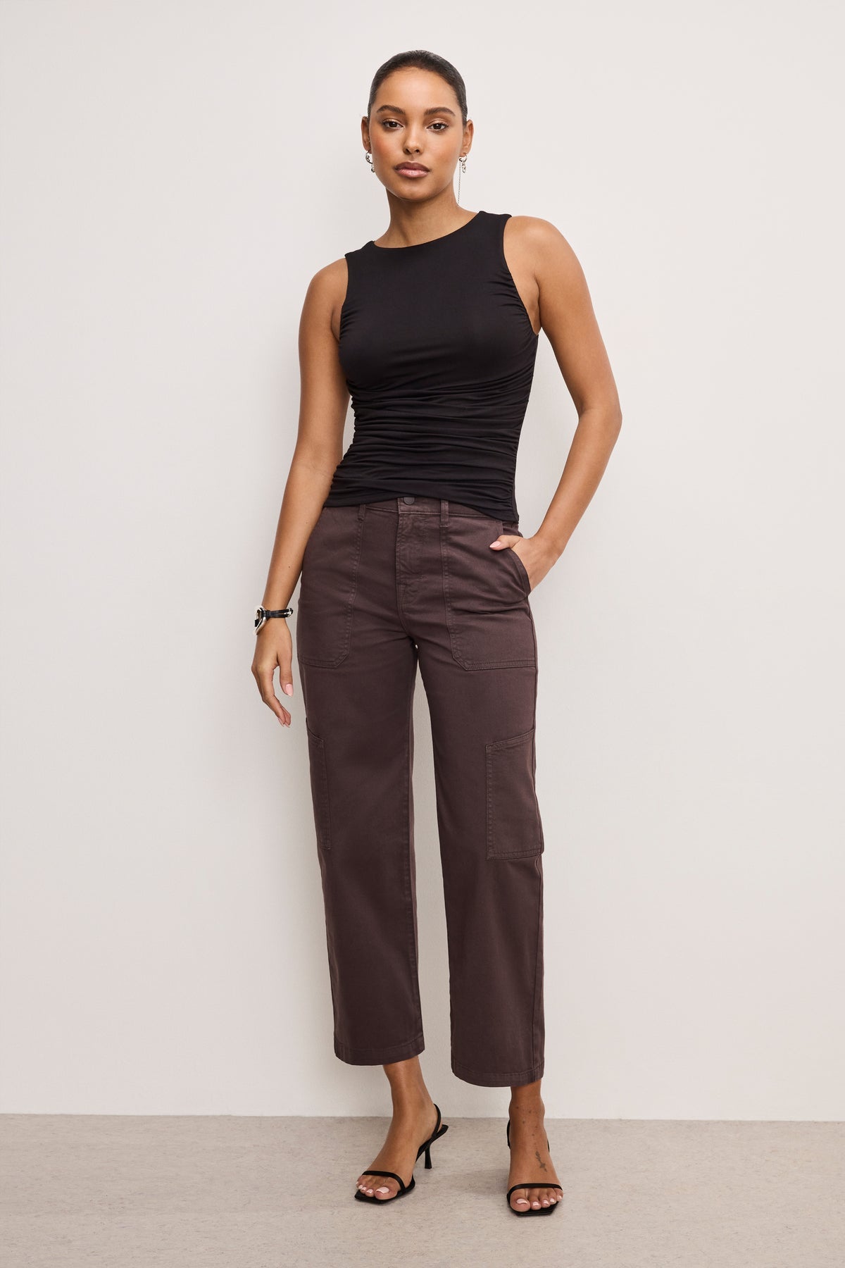CARGO CROPPED TWILL PANTS