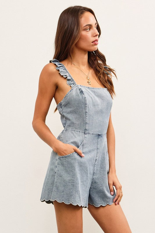 AUBRIE DENIM ROMPER