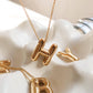 18K GOLD PILLOW LETTER NECKLACE