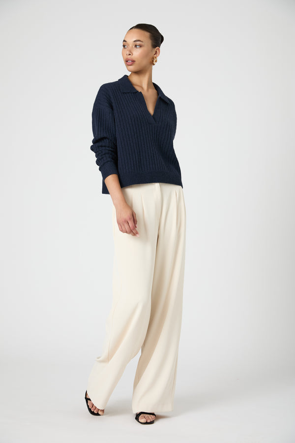 VHARI COLLAR LONG SLEEVE SWEATER