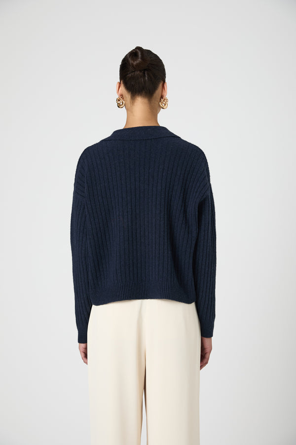 VHARI COLLAR LONG SLEEVE SWEATER