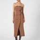 AZRA TWILL STRAPLESS MIDI DRESS