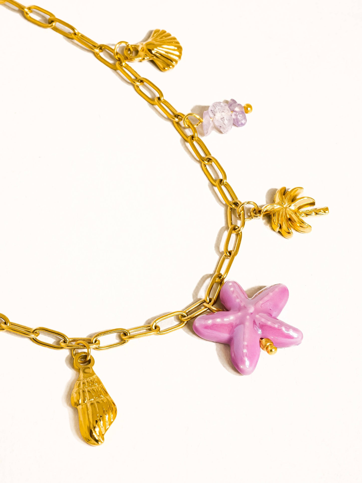 ONYA 18K GOLD PALM BEACH CHARM NECKLACE