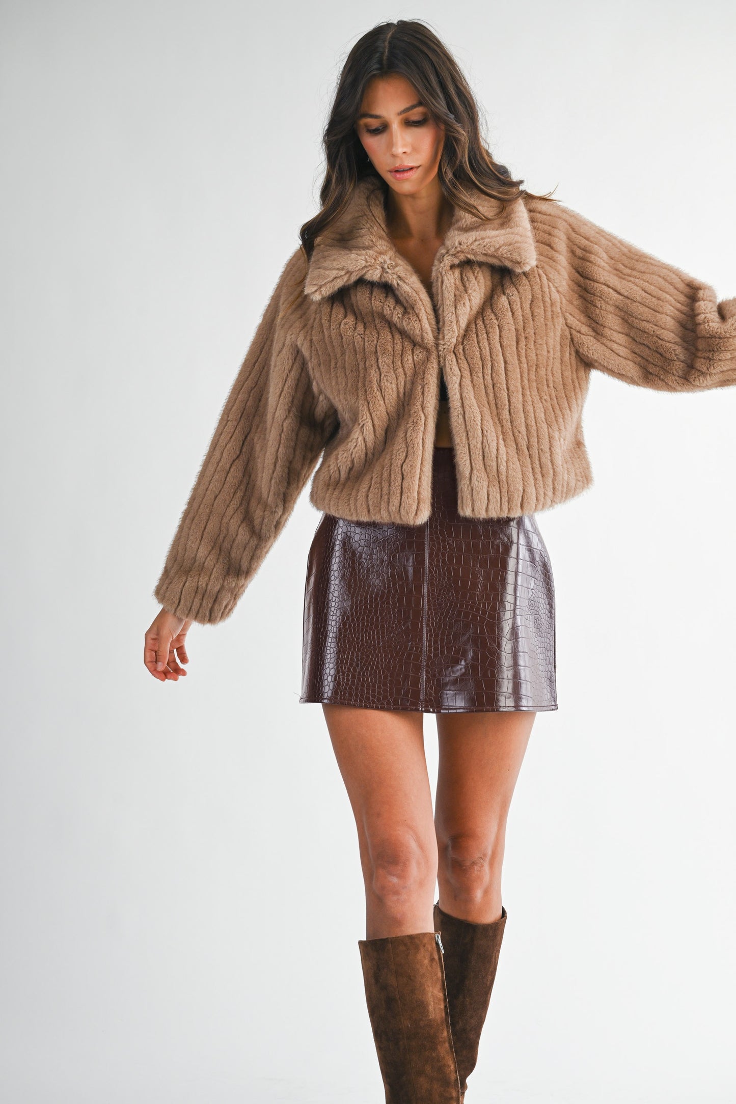 OLESEA FAUX LEATHER MINI SKIRT