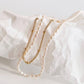 CAMRYN GOLD LAYERED PEARL CHAIN NECKLACE