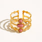 POSH 18K GOLD LAYERED STONE RING