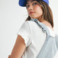 REMI RUFFLE DENIM OVERALLS