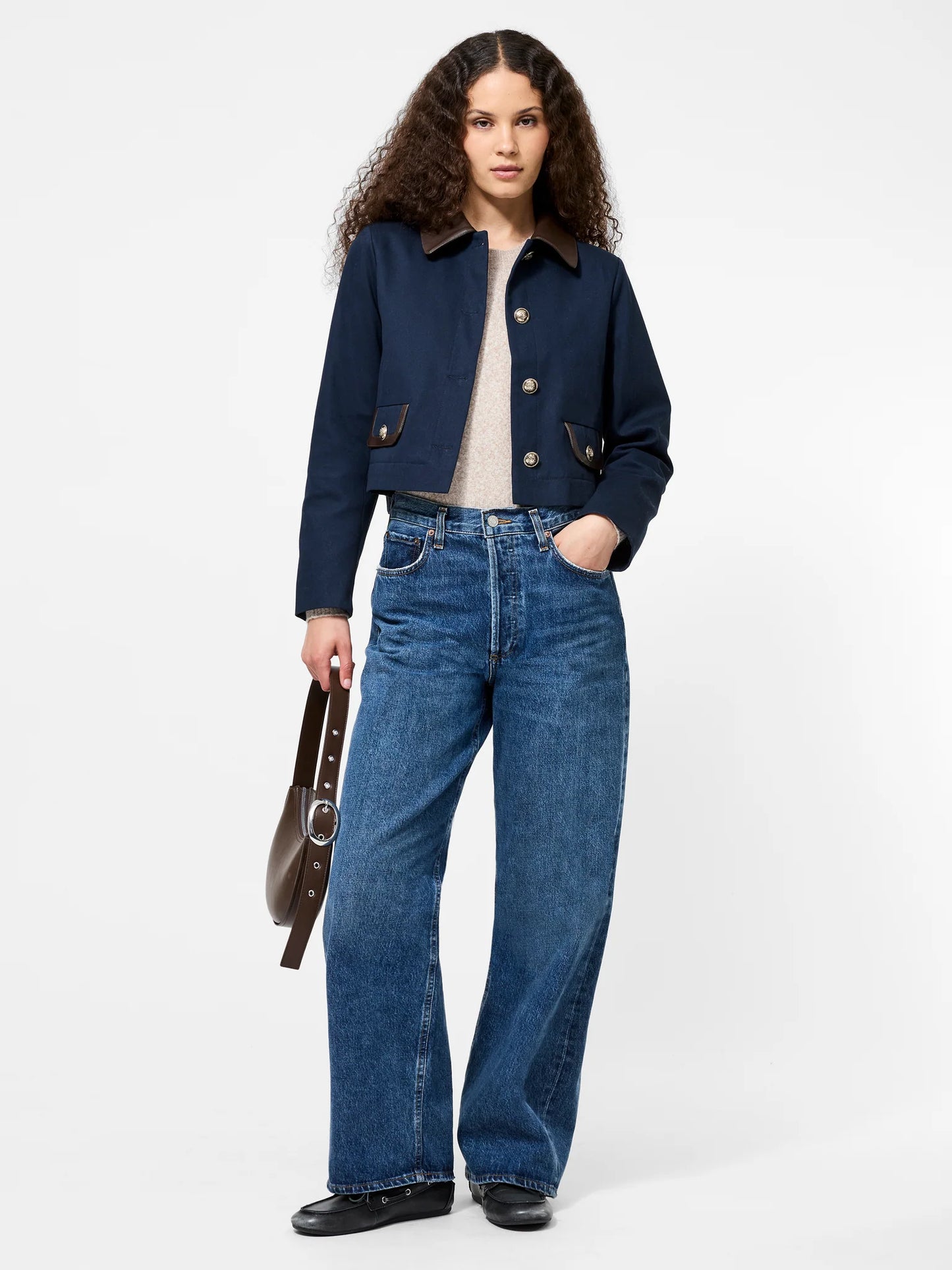 CONTRAST TRIM TWO POCKET JACKET