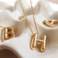 18K GOLD PILLOW LETTER NECKLACE