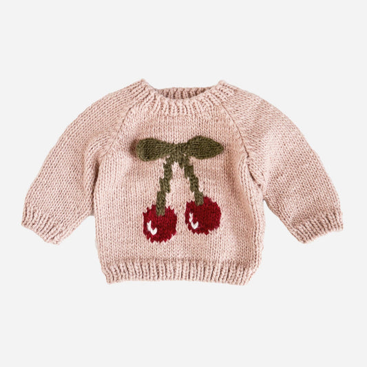 KIDS PLUSH PINK CHERRY SWEATER