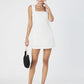 BIRDIE LINEN SQUARE NECK MINI DRESS