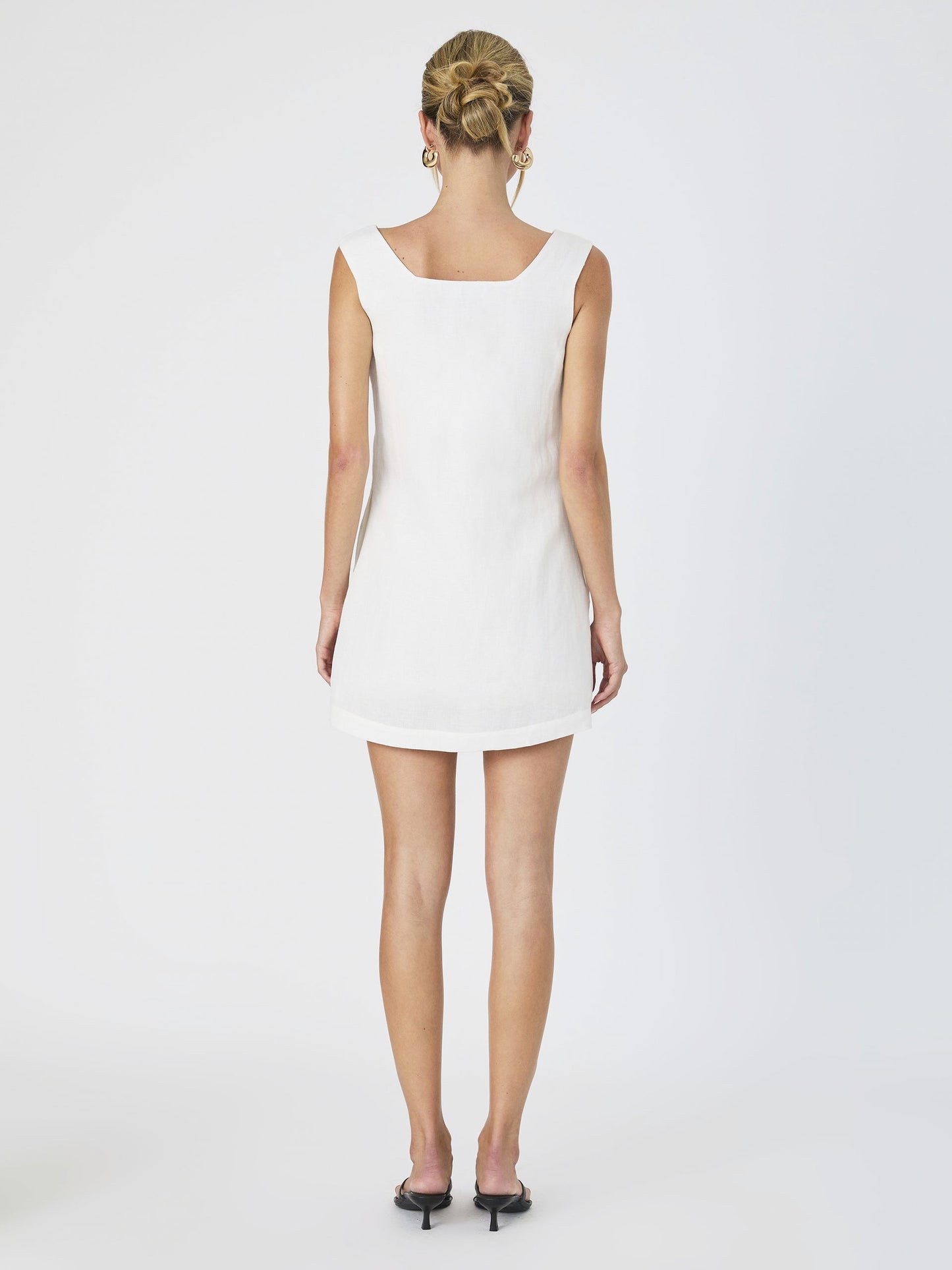 BIRDIE LINEN SQUARE NECK MINI DRESS