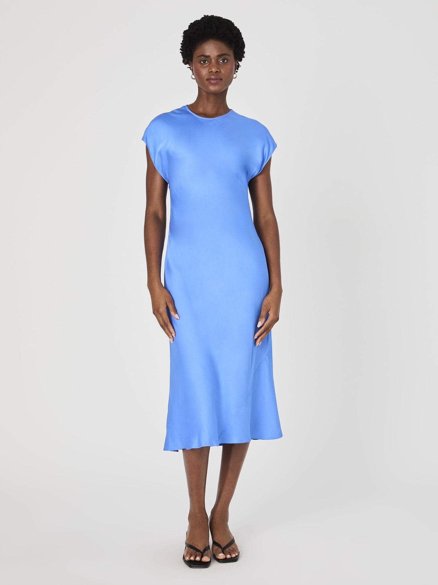 ENNIS SATIN COLUMN MIDI DRESS