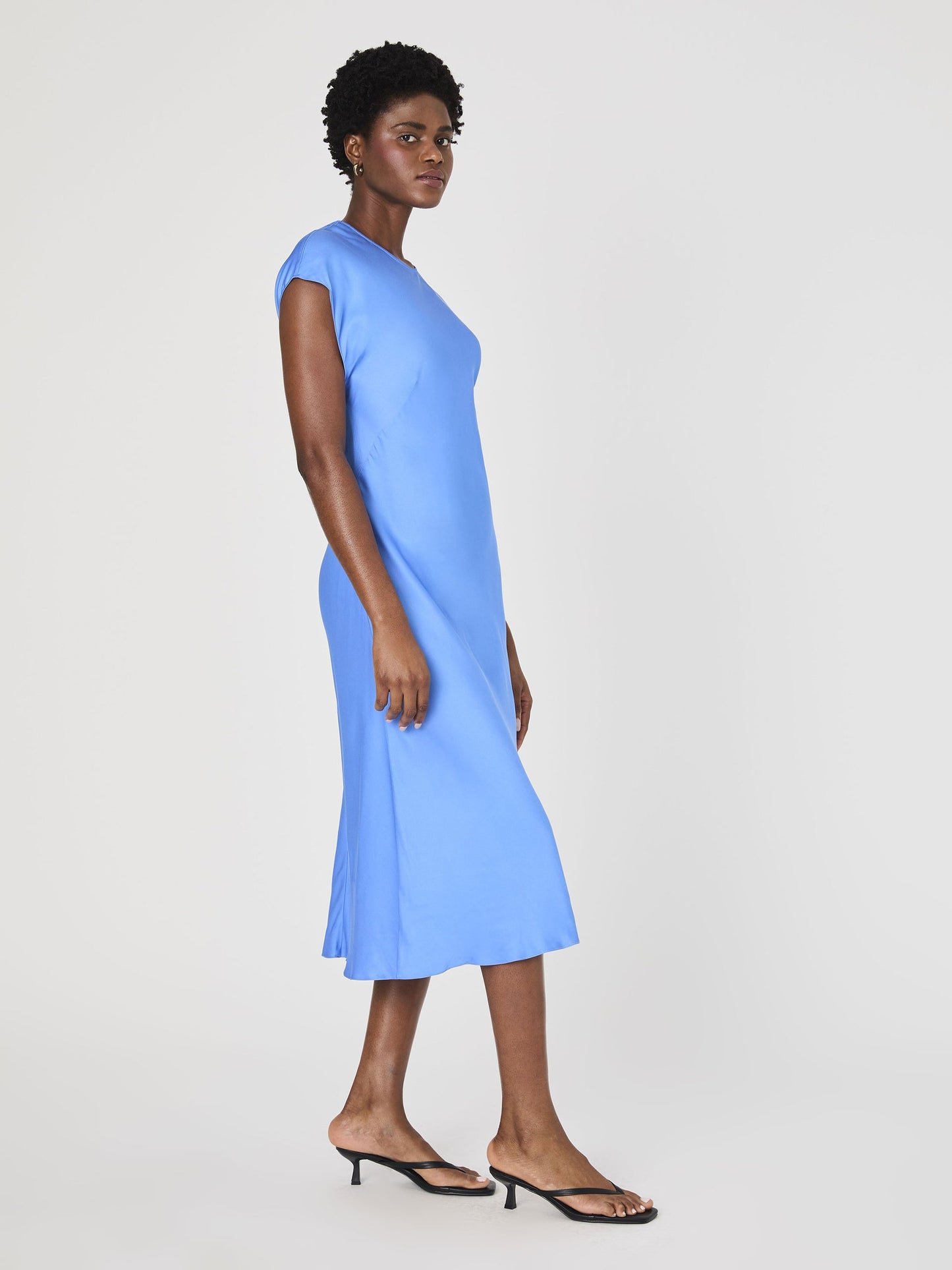 ENNIS SATIN COLUMN MIDI DRESS