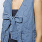 DENIM BOW-TIE VEST