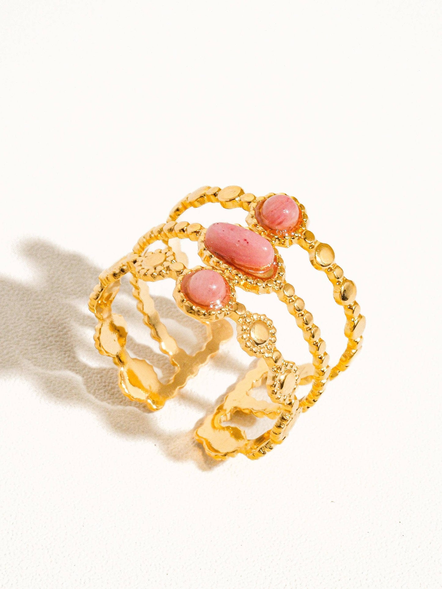 POSH 18K GOLD LAYERED STONE RING