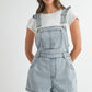 REMI RUFFLE DENIM OVERALLS