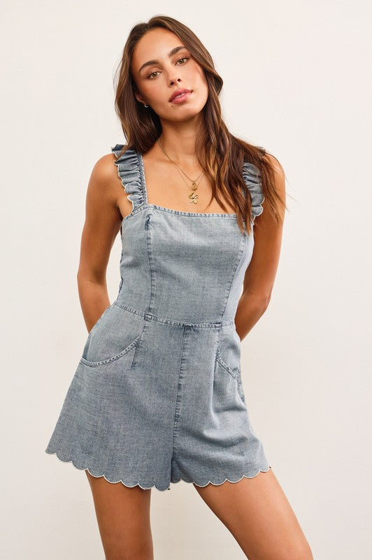 AUBRIE DENIM ROMPER