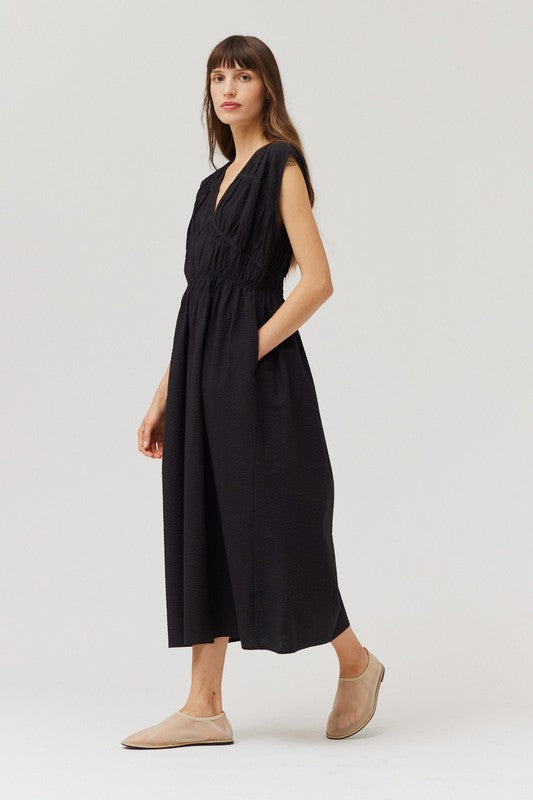 OBSIDIAN SEERSUCKER DRESS