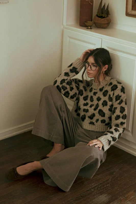 ALEX LEOPARD PULLOVER SWEATER