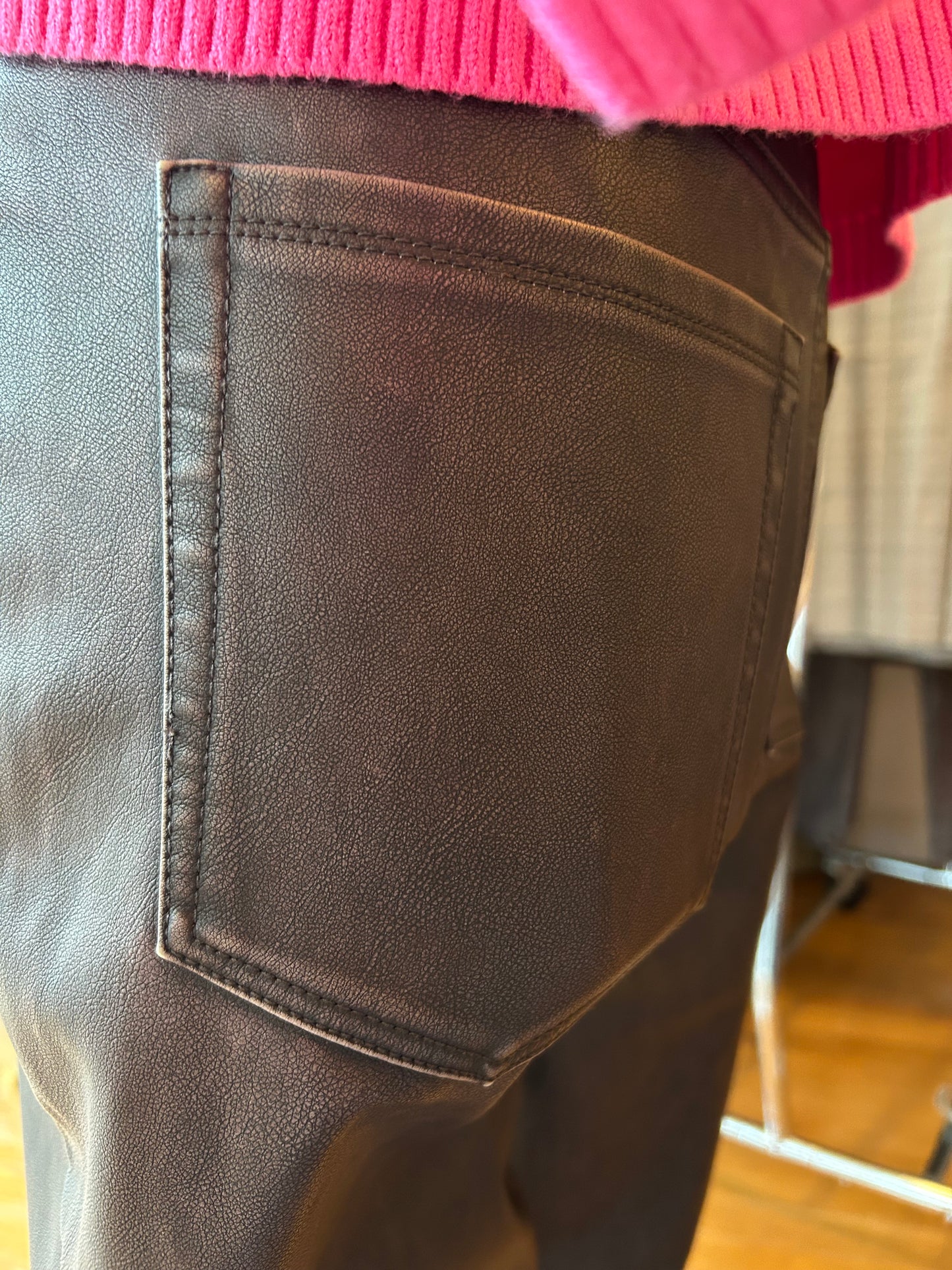 GOOD CLASSIC BOOTCUT FAUX -LEATHER PANTS