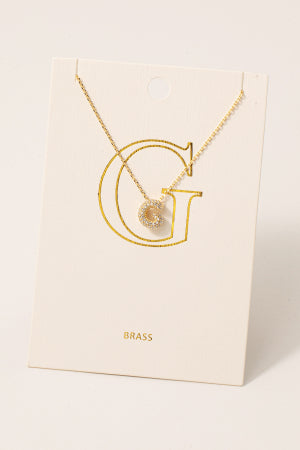 PAVE LETTER PENDANT CHAIN NECKLACE