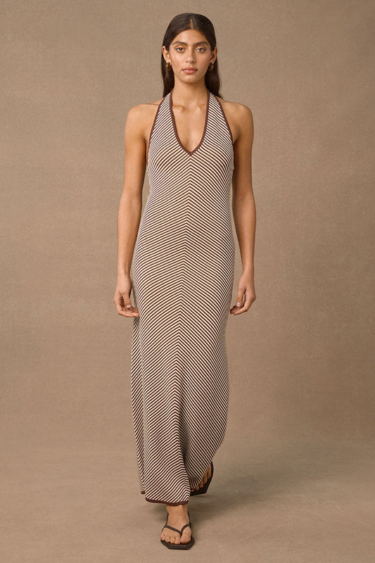SHOAL KNIT HALTER DRESS