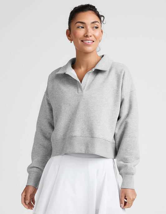 LUXE FLEECE COLLARED SWEATSHIRT