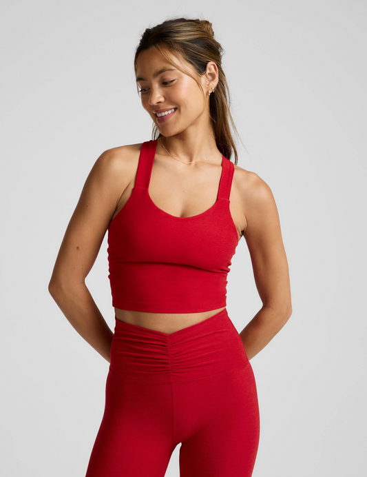 SPACEDYE TWIST THROUGH CROPPED TANK