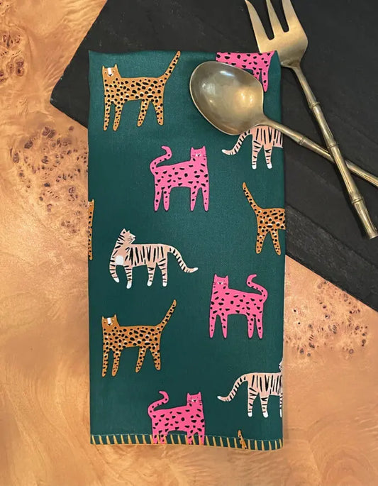 COLORFUL WILDCATS TEA TOWEL