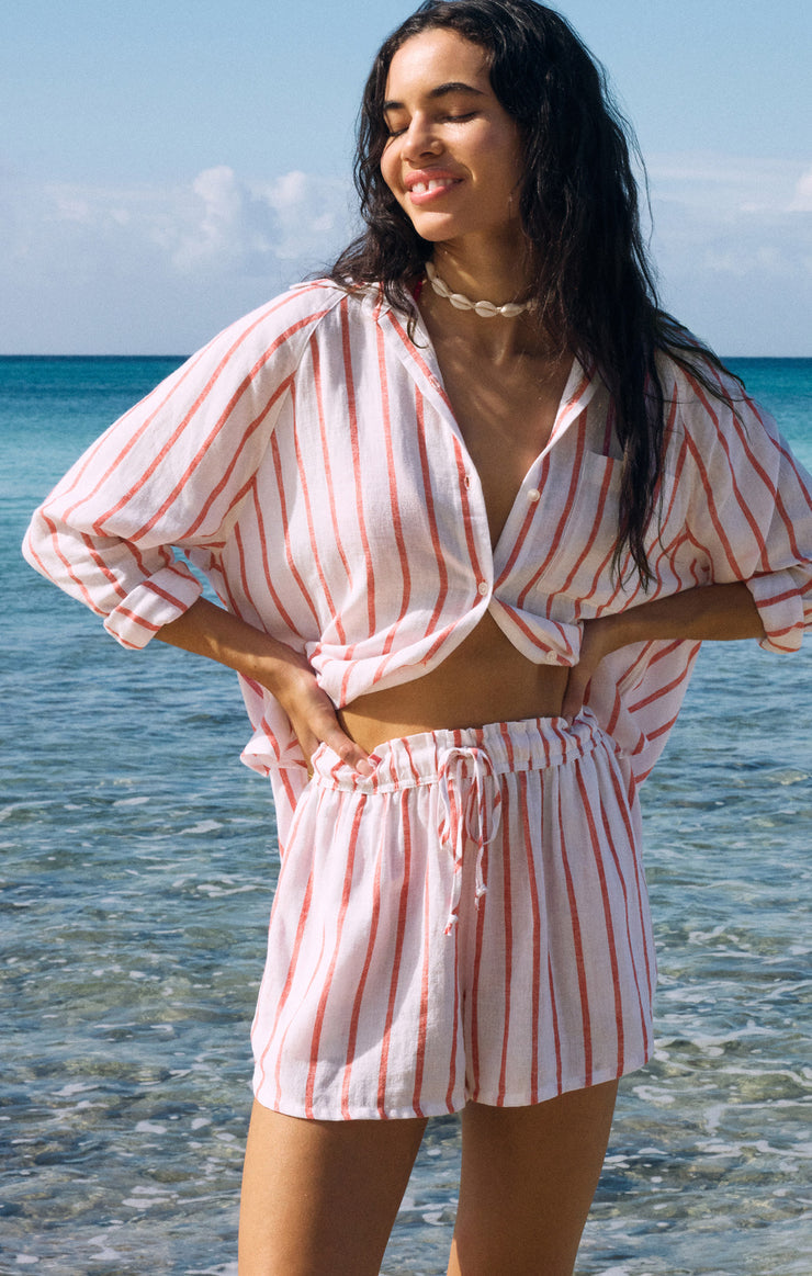 JANICE STRIPEDN LINEN SHORT