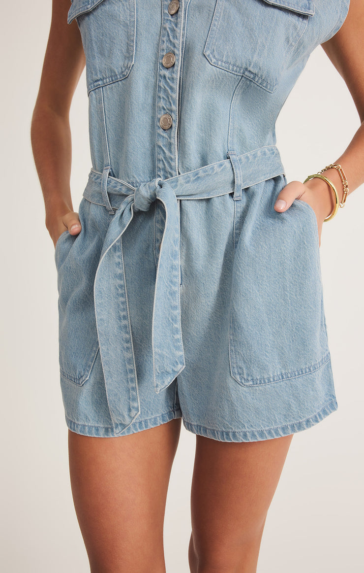 CAMPUS SOFT DENIM ROMPER