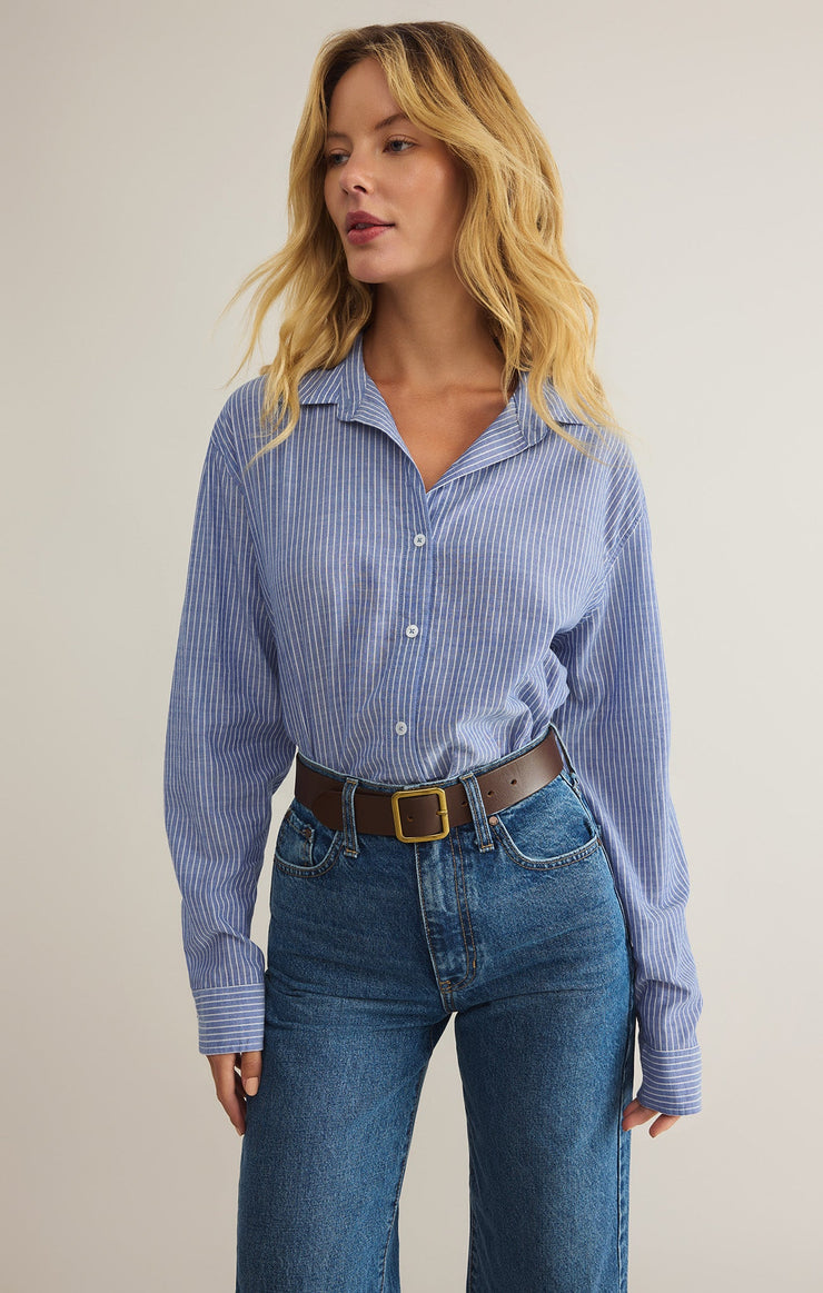 FIN STRIPED BUTTON UP SHIRT