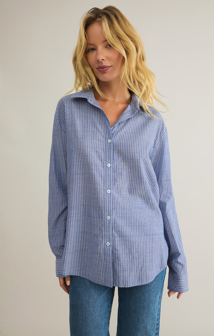 FIN STRIPED BUTTON UP SHIRT