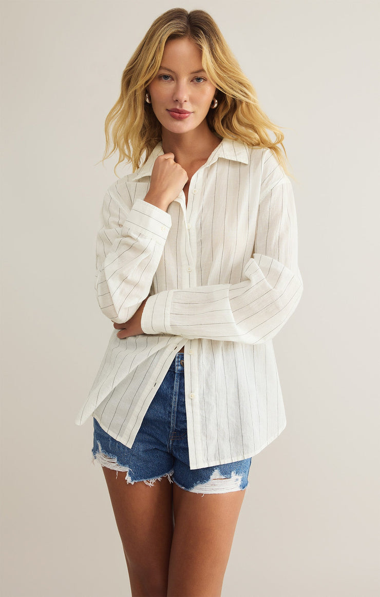 FIN STRIPED BUTTON UP SHIRT