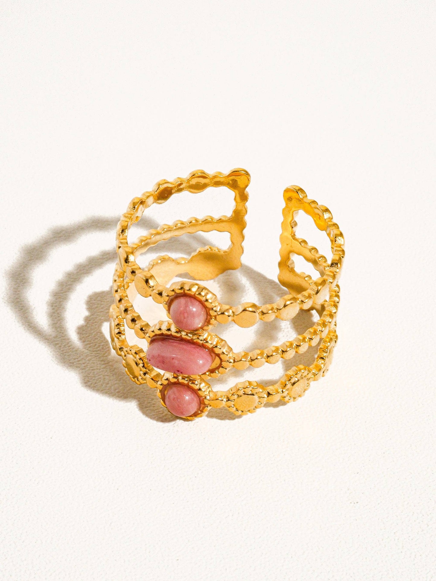 POSH 18K GOLD LAYERED STONE RING