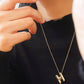 18K GOLD PILLOW LETTER NECKLACE