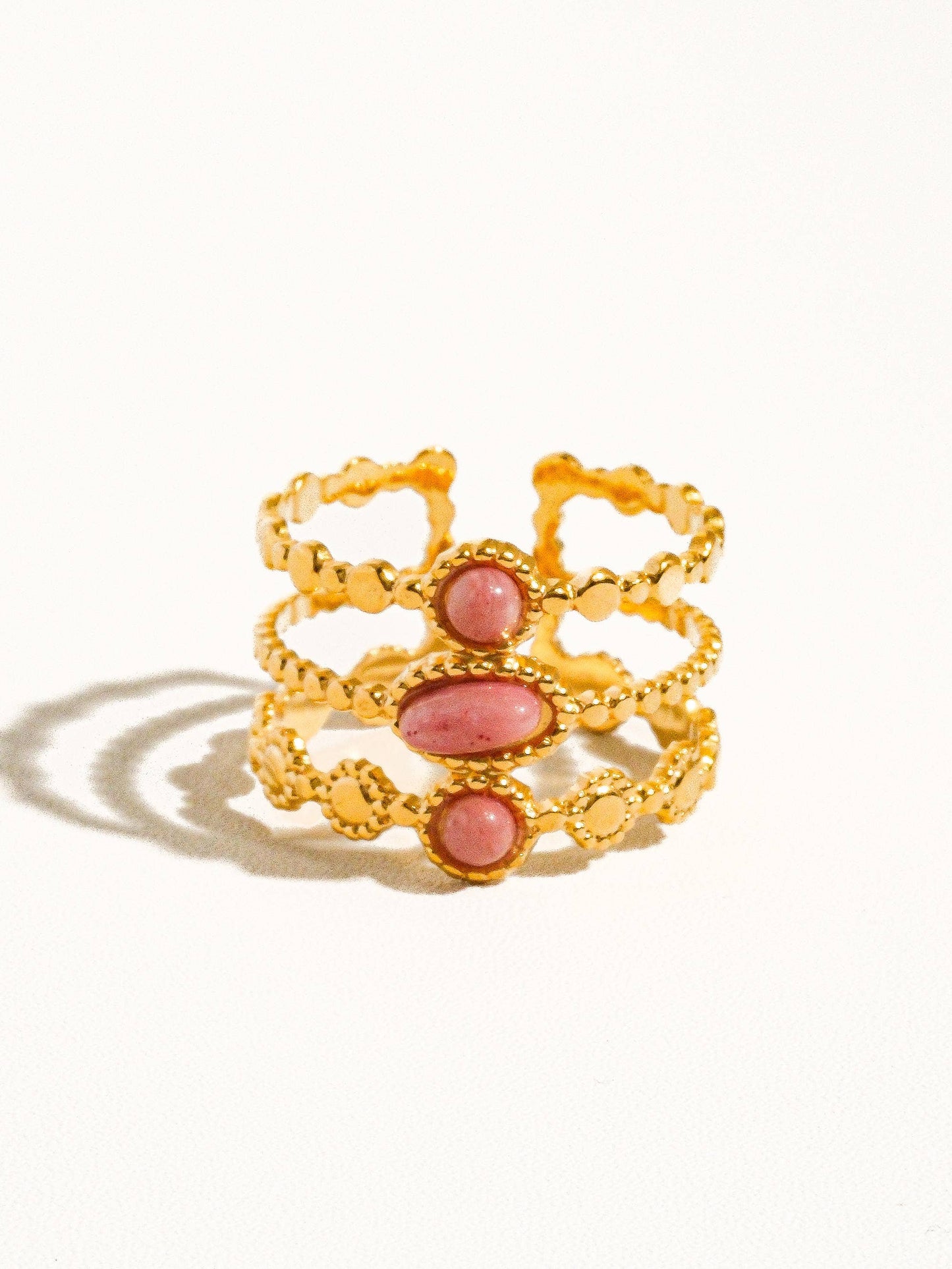 POSH 18K GOLD LAYERED STONE RING