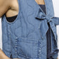 DENIM BOW-TIE VEST