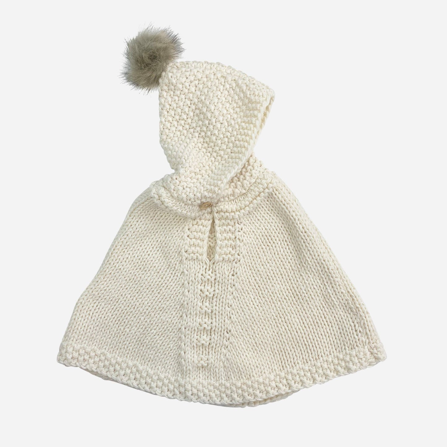 CREAM KIDS FUR PONCHO