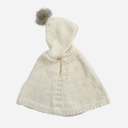CREAM KIDS FUR PONCHO