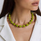 OLIVE RETRO BEADED NECKLACE